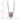 14k White Gold Ruby Halo Necklace with Diamonds, 18-Inch - Image 3