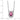 14k White Gold Ruby Halo Necklace with Diamonds, 18 Inches - Image 3
