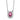 14k White Gold Ruby Halo Necklace with Diamonds, 18 Inches - Image 1