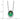 14k White Gold Oval Lab Created Emerald & Diamond Halo Necklace, 18 - Image 3
