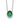 14k White Gold Oval Lab Created Emerald & Diamond Halo Necklace, 18 - Image 1