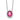 14k White Gold Oval Lab Created Ruby & Diamond Halo Necklace - Image 1