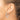 14k White Gold Polished Round Hoop Earrings with Omega Back - Image 3