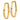 14k Gold High-Polish Oval Tube Hoop Earrings - Image 2