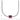 Sterling Silver Rhodium-plated Polished Fancy Emerald-cut Red and White CZ Halo 16 Inch with 2 Inch Extension Necklace - Image 5