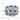 Sterling Silver Rhod-pltd Triple Band Blue/White/Clear Circle Center Ring - Image 2