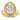 14k w/Rhodium Oval Shield and Hearts Ring - Image 1