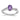 14K White Gold Amethyst & Diamond Oval Ring - Size 7 - Image 1