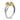 14k Two-Tone Double Heart Ring with Diamonds - Modern Love Statement - Image 7
