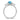 14K White Gold Twisted Ring with Oval Blue Topaz and Diamonds, Size 7 - Image 2