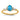 14K Gold Twisted Ring with Oval Blue Topaz and Diamonds, Size 7 - Image 1
