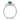 14K White Gold Diamond and 7x5 Oval May/Lab Created Emerald Size 7 Twisted Ring - Image 2
