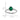 14K White Gold Diamond and 7x5 Oval May/Lab Created Emerald Size 7 Twisted Ring - Image 5