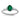 14K White Gold Diamond and 7x5 Oval May/Lab Created Emerald Size 7 Twisted Ring - Image 1