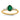 14K Gold Twisted Ring with Lab-Created Emerald and Diamond Accents, Size 7 - Image 1