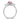 14K White Gold Twisted Ring with Diamond and Lab-Created Pink Sapphire, Size 7 - Image 2