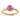 14K Gold Twisted Ring with Lab-Created Pink Sapphire and Diamonds, Size 7 - Image 1