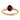 14K Gold Twisted Ring with Oval Garnet and Diamonds - Size 7 - Image 1