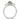 14K White Gold Twisted Ring with Oval Peridot and Diamond Accents, Size 7 - Image 2