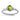 14K White Gold Twisted Ring with Oval Peridot and Diamond Accents, Size 7 - Image 1