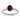14K White Gold Twisted Ring with Diamond & Oval Rhodolite Garnet, Size 7 - Image 1