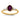 14K Gold Twisted Ring with Oval Rhodolite Garnet and Diamonds, Size 7 - Image 1