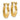 14k Polished Patterned Hollow Hoop Earrings - Image 1