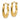 14k Gold Polished Hoop Earrings with Chic Pattern Design - Image 1