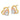 14k Gold Heart Post Earrings with Rose and White Rhodium Finish - Image 2