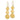 14K Gold Textured Triple Circle Drop Dangle Earrings - Image 1