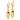 14K Two-Tone Diamond-Cut Oval Drop Earrings for Effortless Style - Image 2