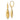 14K Two-Tone Diamond-Cut Oval Drop Earrings for Effortless Style - Image 1