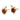 14K Gold Heart-Shaped Garnet & Peridot Apple Post Earrings - Image 2
