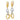 14k Two-Tone Oval Link Dangle Earrings - Image 2
