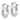 14k White Gold Diamond-Cut Round Tube Hoop Earrings - Image 1