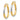 14K Gold and Rhodium Diamond-Cut 3x25mm Hoop Earrings - Image 1