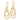 14k Gold Polished Double Teardrop Dangle Earrings - Image 2