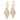 14K and White Rhodium Diamond-Shape Filigree Dangle French Hook Earrings - Image 1