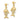 14K Gold 3-D Fishbone Dangle Earrings - Trendy Statement Jewelry - Image 2