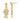 14K Gold 3-D Fishbone Dangle Earrings - Trendy Statement Jewelry - Image 1