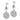 14K White Gold Diamond-cut Sunflower-Style Double Drop Post Earrings - Image 2