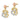 14k Two-Tone Flower and Heart Post Earrings for Everyday Chic - Image 2