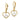 14k White Gold Heart Dangle Earrings with Rhodium Finish - Image 2