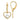 14k White Gold Heart Dangle Earrings with Rhodium Finish - Image 1