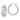 14k White Gold Polished Satin Diamond-Cut In/Out Hoop Earrings - Image 1