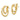 14K Gold Diamond-Cut Hoop Earrings - Effortless Shine for Everyday Style - Image 2