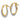 14k Two-Tone Double Oval Hoop Earrings with Polished Texture - Image 2
