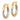 14k w/White and Rose Rhodium Polished Diamond-cut Hoop Earrings - Image 2