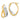 14k Two-Tone Diamond-Cut Earrings for Effortless Everyday Elegance - Image 1