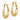 14k White and Rose Gold Diamond-Cut Hoop Earrings - Image 2